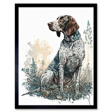 German Pointer Dog Sitting in